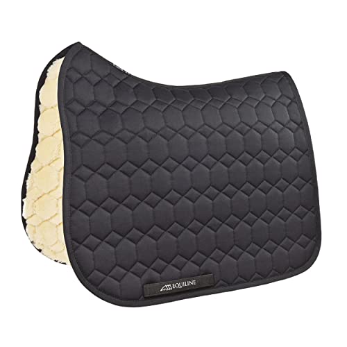 Equiline Laidback Eco-Lammfell Schabracke, Größe:Dressur, Farbe:Black von Equiline