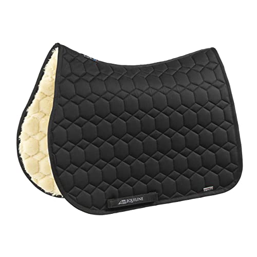 Equiline Laidback Eco-Lammfell Schabracke, Größe:Springen, Farbe:Black von Equiline