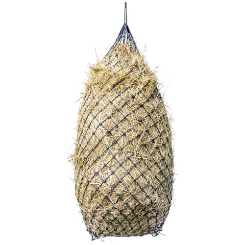 Equinate Heunetz Hayville 150 x 80cm engmaschig Navy 5 x 5cm - Verlängert die Fresszeit auf ca. 12 Stunden - Füllmenge ca. 9kg Heu - Robustes Futternetz von Equinate