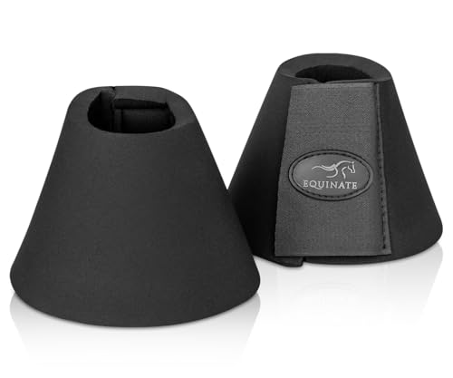 Equinate Hufglocken Denver S Schwarz - Robuste und stoßdämpfende Neopren Springglocken - Hufschutz für Training und Turniere - 2er Set Equinate Hufglocken Denver S Schwarz - Robuste und stoßdämpfende Neopren Springglocken - Hufschutz für Training und Turniere - 2er Set von Equinate