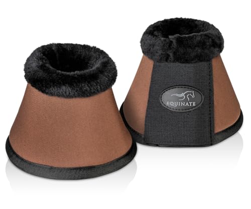 Equinate Hufglocken Furlyn mit synthetischem Lammfell XL Braun - Robuste und stoßdämpfende Neopren Springglocken - Hufschutz für Training und Turniere - 2er Set Equinate Hufglocken Furlyn mit synthetischem Lammfell XL Braun - Robuste und stoßdämpfende Neopren Springglocken - Hufschutz für Training und Turniere - 2er Set von Equinate