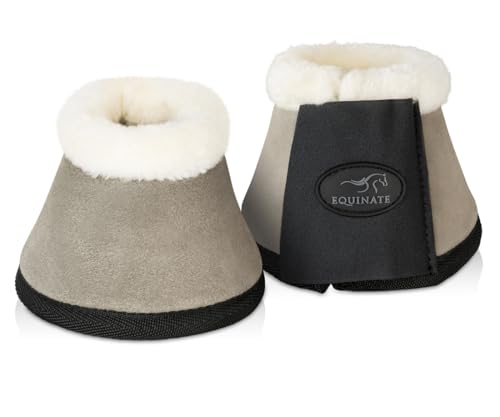 Equinate Hufglocken Sunville mit Wildleder überzogen und synthetischem Lammfell XXL Grau - Robuste und stoßdämpfende Springglocken - Hufschutz für Training und Turniere - 2er Set Equinate Hufglocken Sunville mit Wildleder überzogen und synthetischem Lammfell XXL Grau - Robuste und stoßdämpfende Springglocken - Hufschutz für Training und Turniere - 2er Set von Equinate