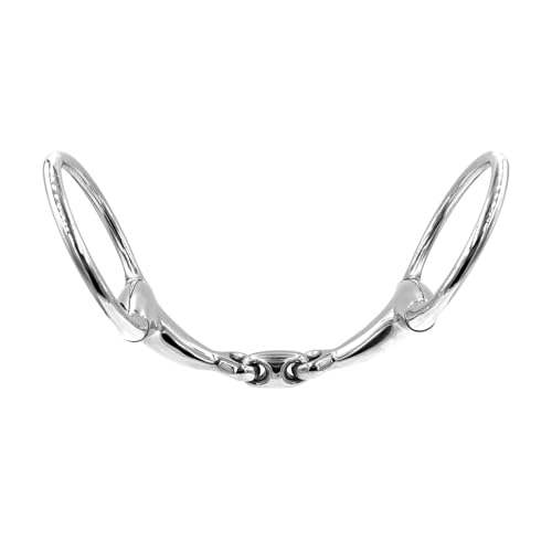 Equine Smile ES0085 Gebiss ErgoBit Olivenkopfgebiss Olivenkopftrense Doppelt Gebrochen aus Edelstahl Ringdurchmesser 70 mm Gebissstärke 16 mm (12.5 cm) von Equine Smile