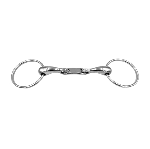 Equine Smile ES0096 Gebiss ErgoBit Dr. Bristol Wassertrense Doppelt Gebrochen anatomisch geformtes maulfreundliches aus Edelstahl Ringdurchmesser 65 mm Gebissstärke 16 mm (12.5 cm) von Equine Smile