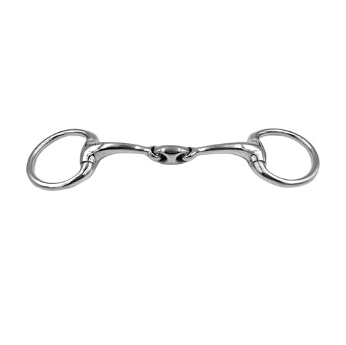 Equine Smile ES0097 Gebiss ErgoBit Olivenkopfgebiss Olivenkopftrense Doppelt Gebrochen aus Edelstahl Ringdurchmesser 55 mm Gebissstärke 14 mm (14.5 cm) von Equine Smile