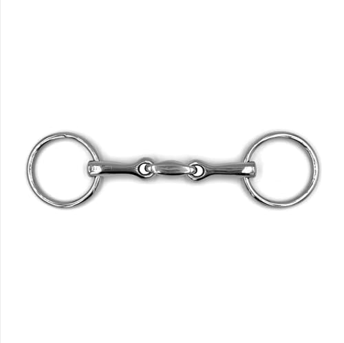 Equine Smile ES0108 Gebiss Pony Klein Wassertrense Doppelt Gebrochen aus Edelstahl Ringdurchmesser 45 mm Gebissstärke 10 mm (11.5 cm) von Equine Smile