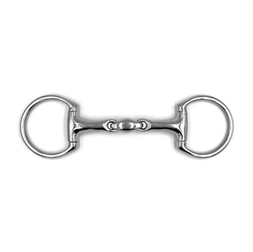 Equine Smile ES0113 Gebiss Olivenkopfgebiss Olivenkopftrense Doppelt Gebrochen aus Edelstahl Ringdurchmesser 70 mm Gebissstärke 20 mm (13.5 cm) von Equine Smile