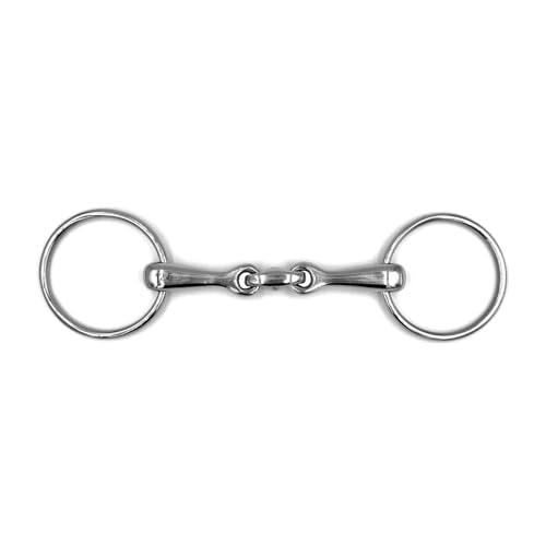 Equine Smile ES0117 Gebiss Wassertrense Doppelt Gebrochen aus Edelstahl Ringdurchmesser 65 mm Gebissstärke 16 mm (15.5 cm) von Equine Smile