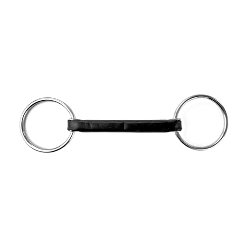 Equine Smile ES0159 JW Gebiss Wassertrense Stangengebiss mit Flexibel Leder Stange Ringdurchmesser 65 mm Gebissstärke 18 mm (13.5 cm) von Equine Smile