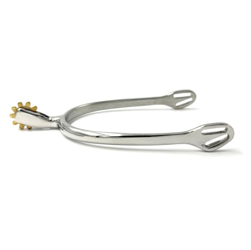 Equine Smile ES1058 ErgoSpur Radsporen Sonnenradsporen mit Sonnenrad Kupfer Rowel Reitsporen Reiten Sporen Spur hochwertiger Edelstahl (Herren 40 mm) von Equine Smile