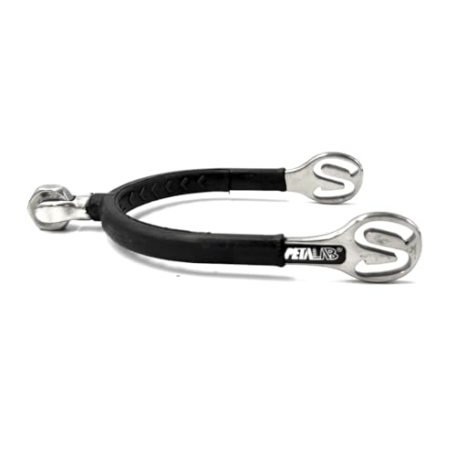 Equine Smile ES1084 SuperSpur Radsporen mit eckigem Rad und Gummi Reitsporen Reiten Sporen Spur aus hochwertiger Edelstahl (L 35 mm - Herren) von Equine Smile