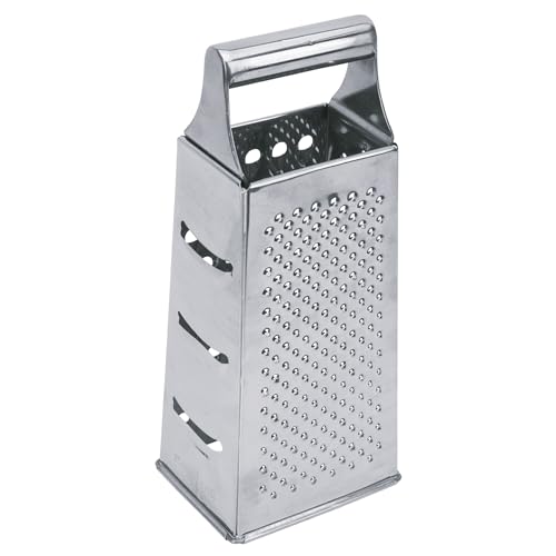 Equinox 517705 Rape mit 4 Seiten aus Edelstahl – Käsereibe aus Edelstahl, 4 Seiten mit rutschfester Unterseite, 24 cm – Manueller Gemüseschneider, vielseitig: Karotte, Parmesan, Knoblauch, Zest von Equinox