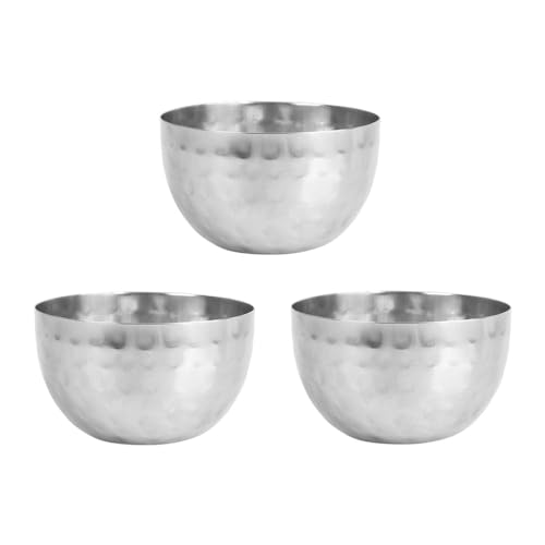 Equinox 536183 Set 3 Schalen aus gehämmertem Edelstahl, Ø 9 cm, H 5 cm, ideal für Aperitif und gesellige Momente, silber Equinox 536183 Set 3 Schalen aus gehämmertem Edelstahl, Ø 9 cm, H 5 cm, ideal für Aperitif und gesellige Momente, silber von Equinox