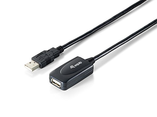 Equip Aktives USB 2.0 Typ A Verlängerungskabel Stecker auf Buchse 15,00 m, schwarz von Equip