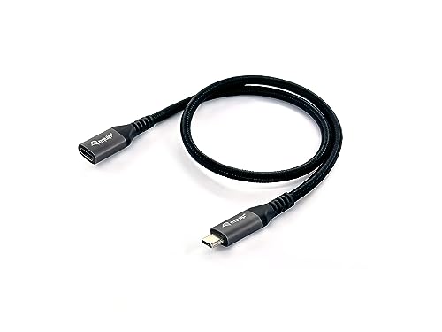 Equip 128371 USB 3.2 Gen 2 C-auf-C-Verlängerungskabel, M/F, 1,0m, 4K/60Hz, 10Gbps, Schwarz von Equip