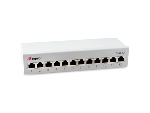 Equip 326522 12-Ports Cat.6A geschirmtes Desktop-Patchpanel, hellgrau von Equip