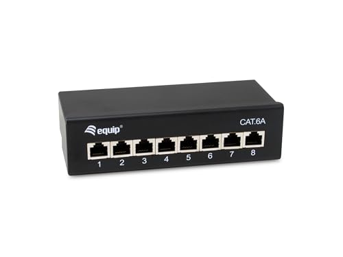 Equip 326621 8-Ports Cat.6A geschirmtes Desktop-Patchpanel, schwarz von Equip