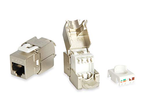 Equip 767213 Keystone Jack (geschirmt Cat.6 LSA Anschluss 8er Set Polybeutel werkzeugfreie Montage) von Equip