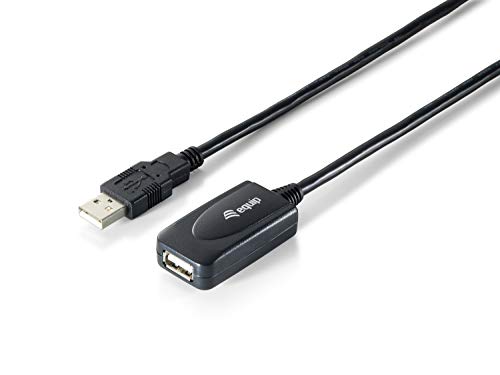 Equip Aktives USB 2.0 Typ A Verlängerungskabel Stecker auf Buchse 5,00 m, schwarz von Equip