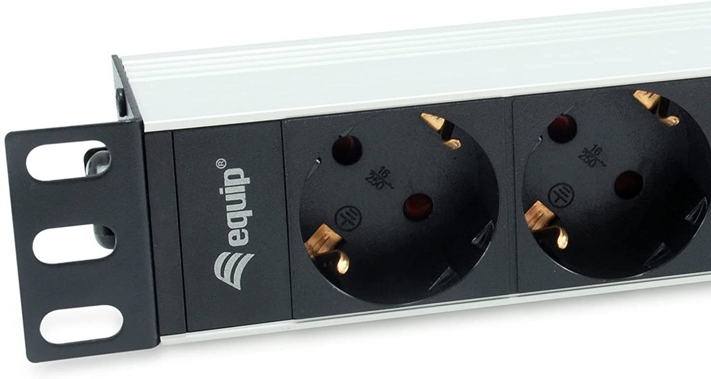 Equip Equip 4-Fach Deutsche Steckdosenleiste, 10" Aluminium-Schale Steckdosenleiste von Equip