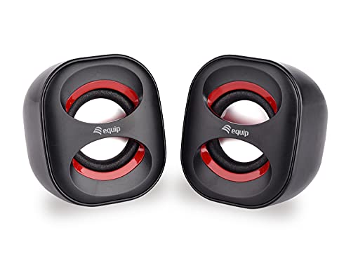 Equip Mini USB Lautsprecher für Notebook und PC, schwarz/rot von Equip