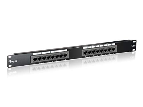 Equip Patchpanel 16x RJ45 Cat5e 19" 1HE schwarz von Equip