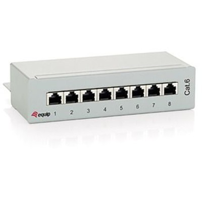 Patchpanel 8Ports Cat6 Tischger Schirm Desktop geschirmt RAL7035 von Equip