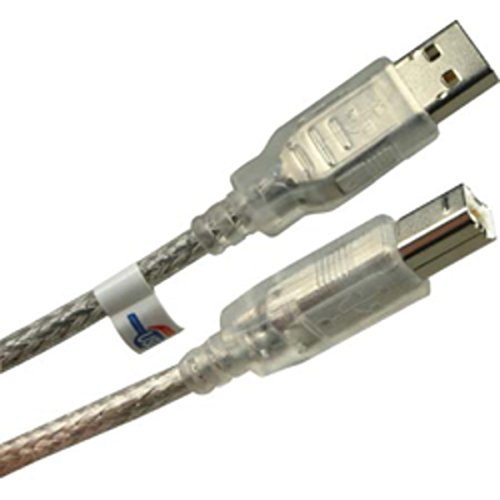 USB 2.0 Kabel A/Stecker - B/Stecker, 5 m, doppelt geschirmt, Silber/transparent USB 2.0 Kabel A/Stecker - B/Stecker, 5 m, doppelt geschirmt, Silber/transparent von Equip