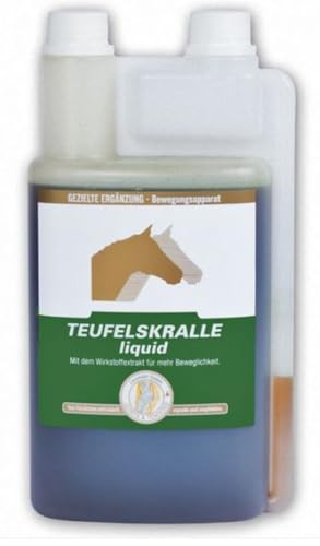 Equipower Vetripharm Teufelskralle Liquid | 1 l | Flüssiges Ergänzungsfuttermittel für Pferde | Zur Unterstützung der Beweglichkeit und der Gelenke | Mit Teufelskrallenextrakt Equipower Vetripharm Teufelskralle Liquid | 1 l | Flüssiges Ergänzungsfuttermittel für Pferde | Zur Unterstützung der Beweglichkeit und der Gelenke | Mit Teufelskrallenextrakt von Equipower