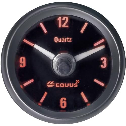 Equus 656789 Kfz Einbauinstrument Quarz-Uhr analog 4 LEDs Blau, Gruen, Gelb, Rot 52mm von Equus