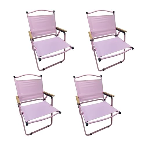 Eqvexd Klappbare Strand-Campingstühle, leicht, verstellbar, hohe Rückenlehne, tragbar, for Outdoor-Camping, Festival, Garten, Angeln(62 * 43 * 52cm 4pcs) von Eqvexd