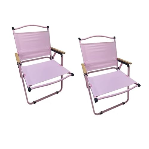 Eqvexd Klappbare Strand-Campingstühle, leicht, verstellbar, hohe Rückenlehne, tragbar, for Outdoor-Camping, Festival, Garten, Angeln(76 * 49 * 52cm 2pcs) von Eqvexd