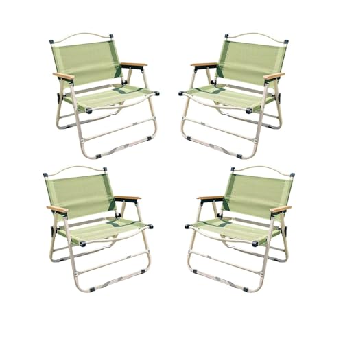 Eqvexd Leichter Klappstuhl – ideal for Picknicks, Camping und Strand, 158 kg Tragkraft, mit Armlehnen aus Buchenholz und breiter Sitzfläche, Keine Montage erforderlich(Small Size,4 Pieces) von Eqvexd