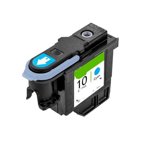QMLQRGKF HP10 Druckkopf Kompatibler Druckerkopf Kompatibel mit C4800A C4801A C4802A C4803A zur Verwendung mit 2000C 2000Cn 2000Cse 2500 2500C Druckerteilen(Cyan) von ErAKFd