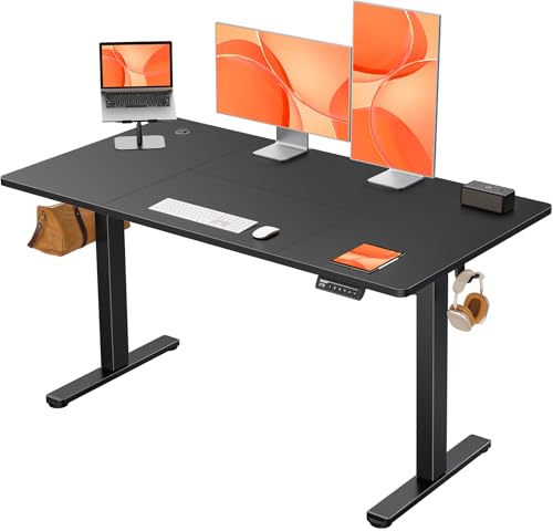 ErGear Elektrisch Höhenverstellbarer Schreibtisch 140x70 cm, Schreibtisch Höhenverstellbar mit 4 Memory-Funktion, Gaming Tisch mit Vierteilige Tischplatte von ErGear