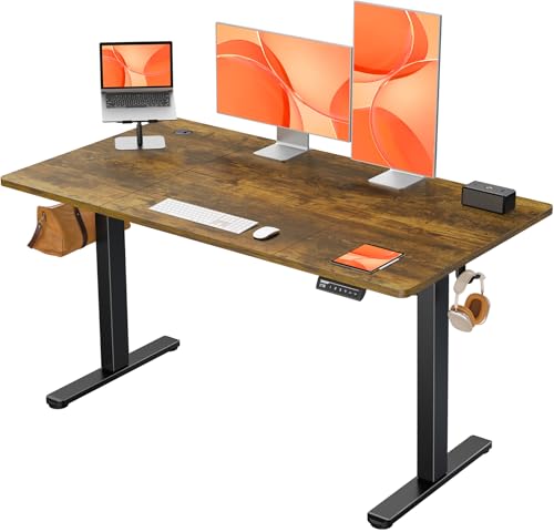ErGear Elektrisch Höhenverstellbarer Schreibtisch 140x70 cm, Schreibtisch Höhenverstellbar mit 4 Memory-Funktion, Gaming Tisch mit Vierteilige Tischplatte von ErGear