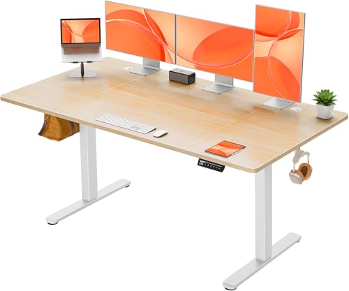 ErGear Elektrisch Höhenverstellbarer Schreibtisch 160x80 cm, Schreibtisch Höhenverstellbar mit 4 Memory-Funktion, Gaming Tisch mit Vierteilige Tischplatte von ErGear