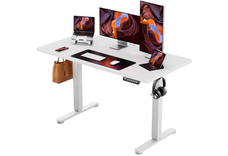 ErGear Schreibtisch Elektrisch Höhenverstellbarer Schreibtisch 120x60cm (Leiser Motor (50dB), 80kg Tragkraft, 4-Speicher mit Kopfhörerhaken), E1-Platte, CE-zertifiziert – Für Homeoffice/Büro von ErGear