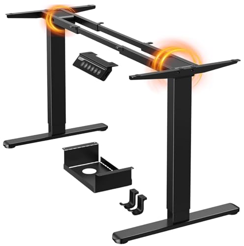 ErGear Höhenverstellbarer Schreibtisch Gestell mit 2 Starken Motoren, Höhenverstellbar Schreibtisch Elektrische Belastbar bis 120 KG, Tischgestell mit 4 Memory-Steuerung (Schwarz) von ErGear