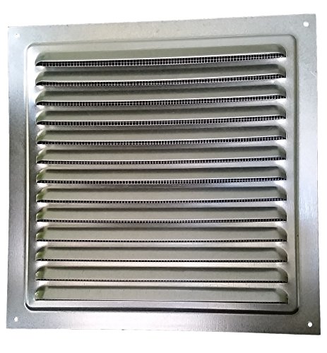 Metalllüftungsgitter mit INSEKTENSCHUTZ Ventilation Gitter Abluft/Zuluft Entlüftung Belüftung (125x125mm, Zink) von Era
