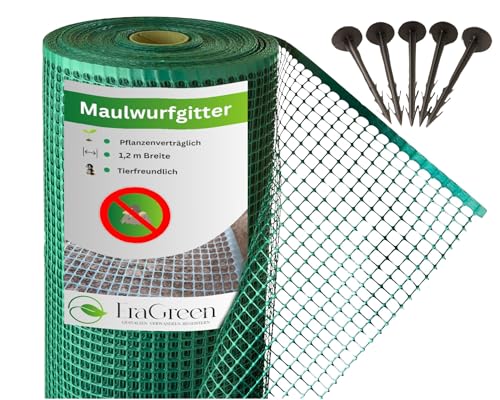 EraGreen® Maulwurfgitter 80 m x 1,2 m Breite Inklusive 80 Erdanker GRATIS - Maulwurfschutz für Rollrasen und Rasenflächen - Rasenschutz Maulwurfbekämpfung - Maulwurfschreck für Ihren Garten von EraGreen