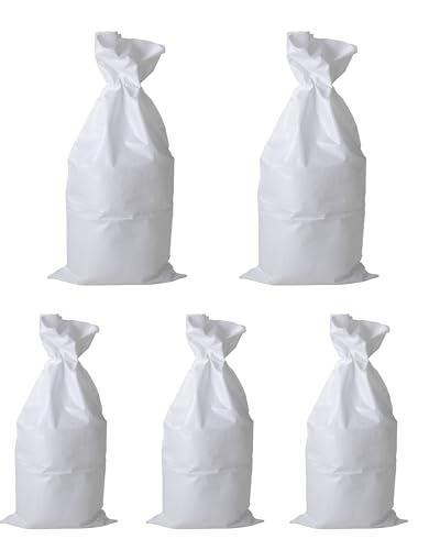 EraGreen PP Gewebesack 5 Stück - 60cm x 105cm weiß Hoch reißfest Transportsack Getreidesack Sandsack Hochwasser Bauschuttsack von EraGreen