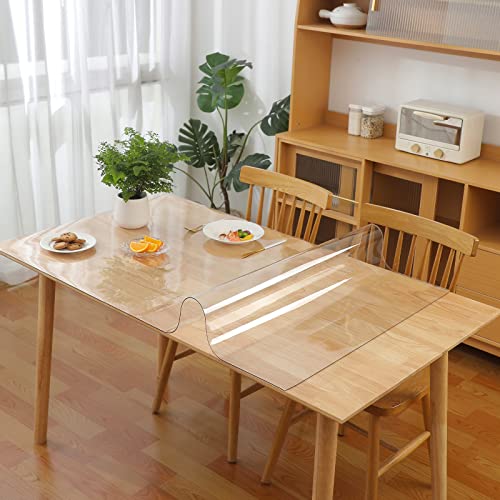 Tischdecke Transparent Durchsichtige Tischdecke 2 mm Dick Klare Tischdecke Plastik Tischfolie Transparent 75x120cm Küche Esszimmer Holz Möbel Schutzabdeckung von Eralove