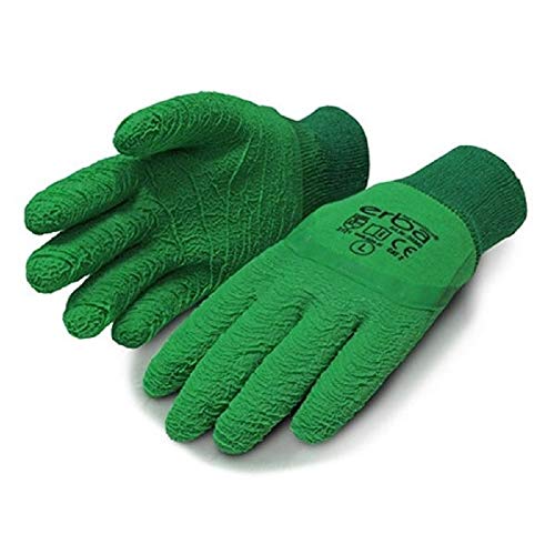 Gartenhandschuhe aus Baumwolle Latexbeschichtung extra robust für Dornen und Hecken Gr. M-8 von Erba