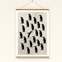 Poster Wandkunst Druck Print Pinguine Collage Wanddeko Mini von Erbsenbeetdesign