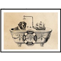Vintage Print Bernhardiner Badet Collage Poster Lexikon Wanddekoration Hund Bad Badezimmer Deko Vintage Print Bernhardiner Badet Collage Poster Lexikon Wanddekoration Hund Bad Badezimmer Deko von Erbsenbeetdesign
