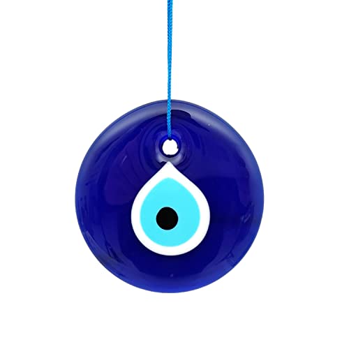 Erbulus 10,9 cm Glas-Blauer Blick Wandbehang Ornament – Evil Eye Decor – türkisches handgefertigtes Nazar-Amulett – Heimschutz Charm – Evil Eye Wanddekoration Amulett in einer Box von Erbulus