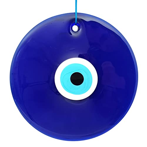 Erbulus 25,4 cm großes blaues böses Auge Wandbehang Ornament – Evil Eye Decor – türkisches handgefertigtes Nazar-Amulett – Heimschutz Charm – Evil Eye Wanddekoration Amulett in einer Box von Erbulus