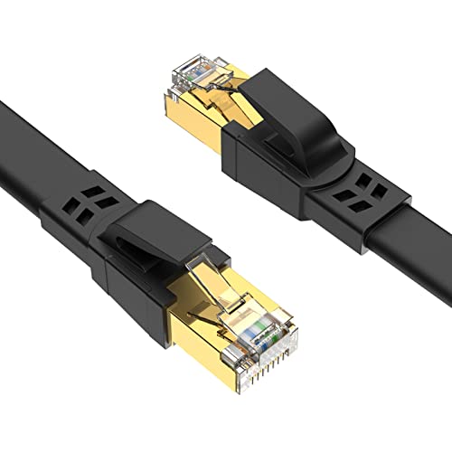 Ercielook Cat8 Netzwerkkabel 3m, Hochgeschwindigkeits-Cat8-LAN-Netzwerkkabel für den Außen- und Innenbereich, 40 Gbit/s, 2000 MHz mit vergoldetem RJ45-Stecker, UV-beständig Router/Modem, Schwarz Ercielook Cat8 Netzwerkkabel 3m, Hochgeschwindigkeits-Cat8-LAN-Netzwerkkabel für den Außen- und Innenbereich, 40 Gbit/s, 2000 MHz mit vergoldetem RJ45-Stecker, UV-beständig Router/Modem, Schwarz von Ercielook