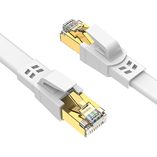 Ercielook Lan Kabel 0,3m-2 Stück, Hochgeschwindigkeits-Cat8-Netzwerkkabel 40 Gbit/s mit vergoldetem RJ45-Stecker für Router/Gaming/Modem von Ercielook